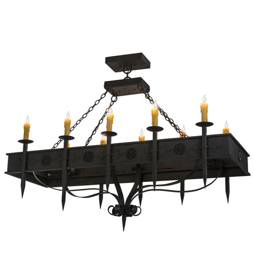 66"L Calandra 10 Lt Oblong Chandelier