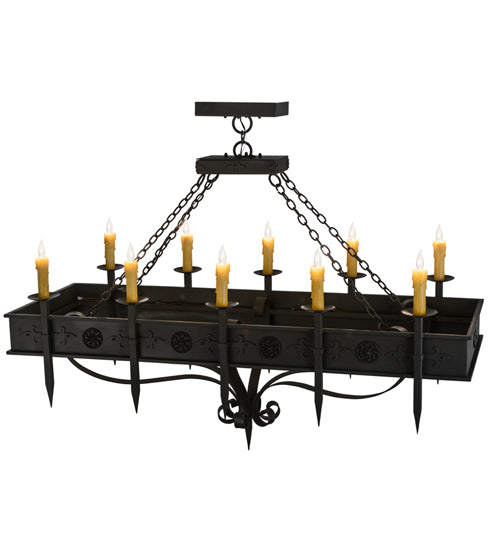 66"L Calandra 10 Lt Oblong Chandelier