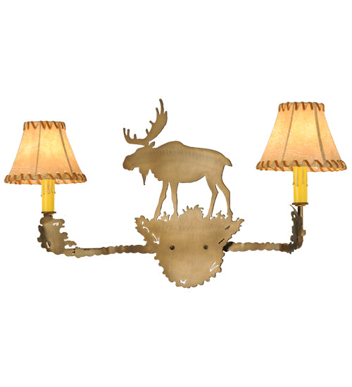 27" Wide Lone Moose 2 Light Wall Sconce