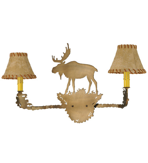 27" Wide Lone Moose 2 Light Wall Sconce