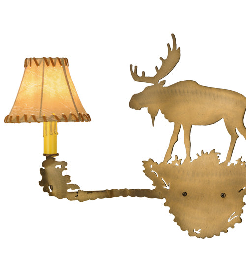 27" Wide Lone Moose 2 Light Wall Sconce