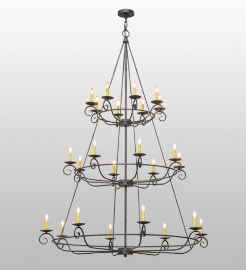 60"W Estrella 24 Lt Three Tier Chandelier