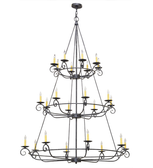 60"W Estrella 24 Lt Three Tier Chandelier