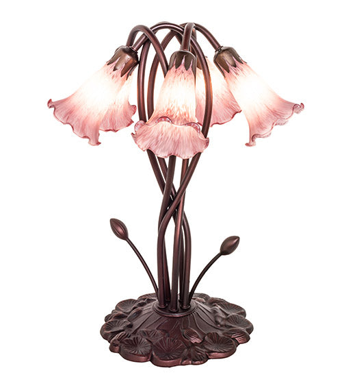 17" High Lavender Pond Lily 5 Light Accent Lamp