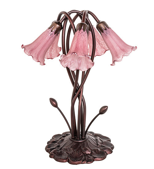 17" High Lavender Pond Lily 5 Light Accent Lamp