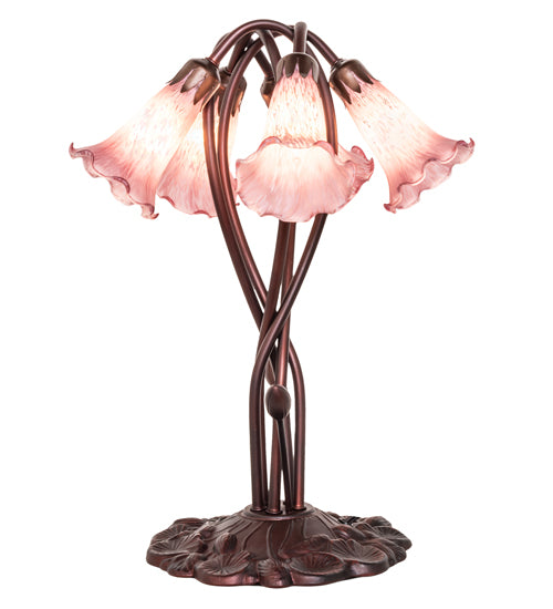 17" High Lavender Pond Lily 5 Light Accent Lamp