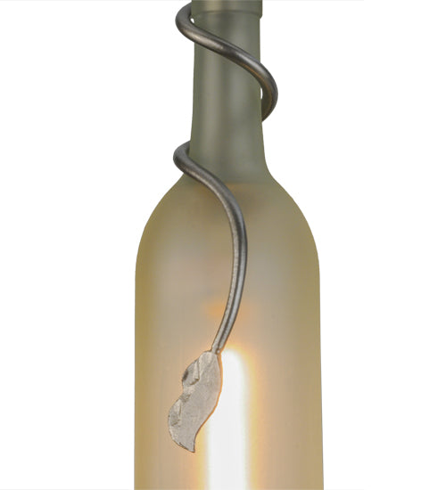 5"W Tuscan Vineyard Clear Frosted Wine Bottle Mini Pendant