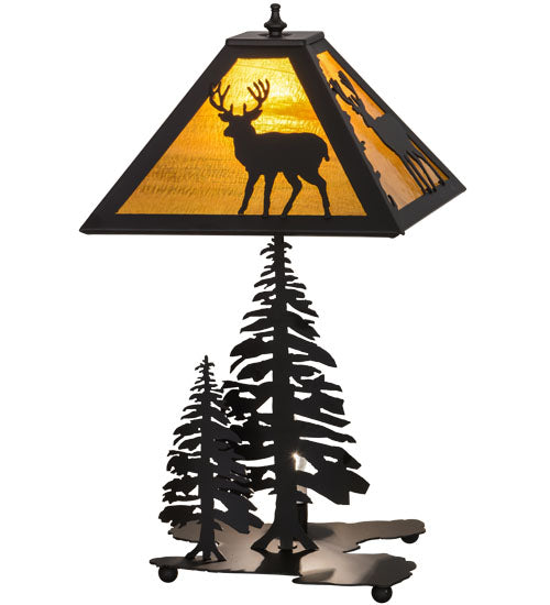 21" High Placid Deer W/Lighted Base Table Lamp