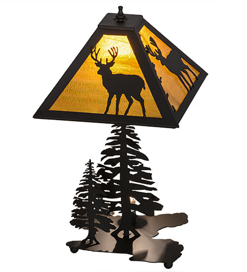 21" High Placid Deer W/Lighted Base Table Lamp