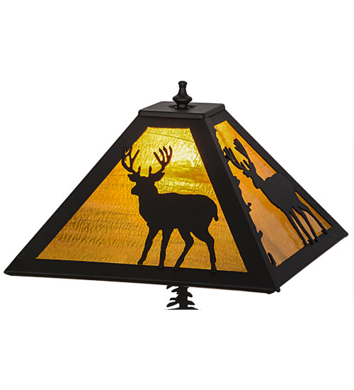 21" High Placid Deer W/Lighted Base Table Lamp