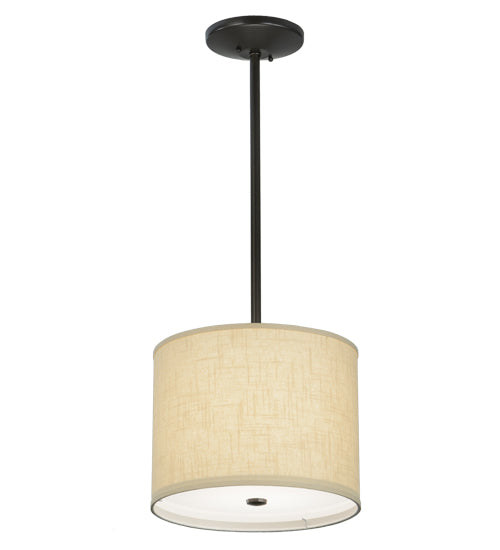 14"W Cilindro Beige Textrene Pendant