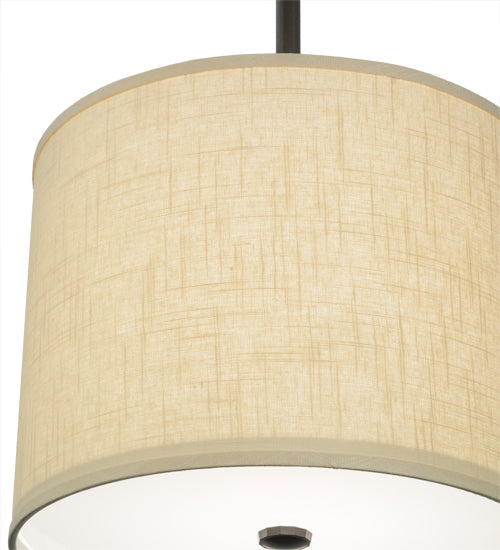 14"W Cilindro Beige Textrene Pendant