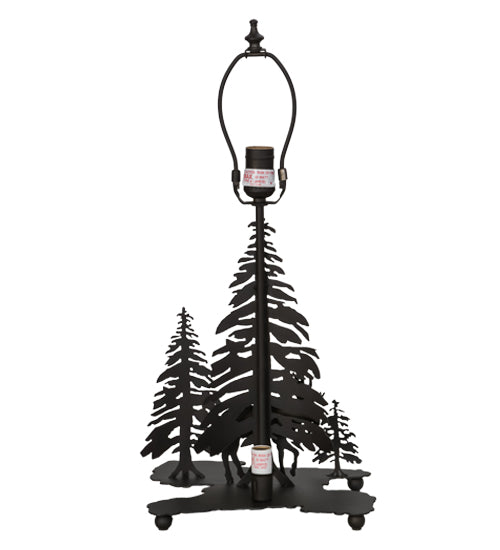 21"H Moose Through The Trees W/Lighted Base Table Lamp