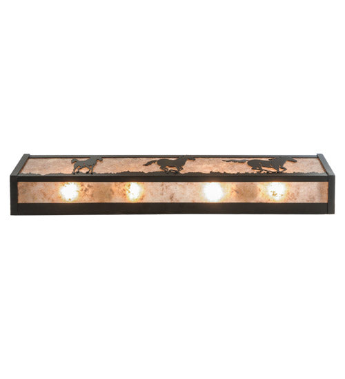 30" Wide Running Horses Vanity Light