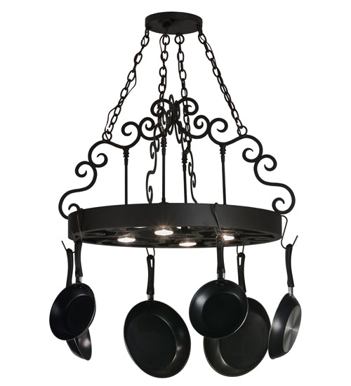 32" Wide Dior 4 Light Pot Rack