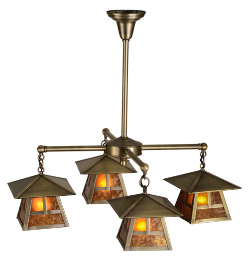 30"W Stillwater "T" Mission 4 Lt Chandelier