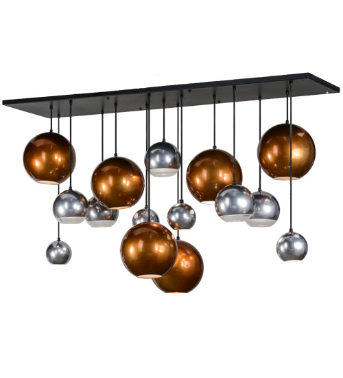 72"L Bola Metalica 15 Lt Cascading Pendant