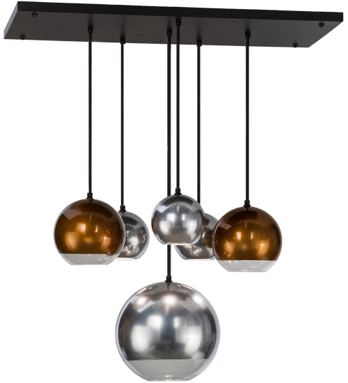 36"L Bola Metalica 6 Lt Pendant