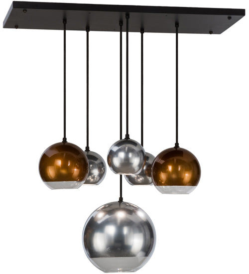 36"L Bola Metalica 6 Lt Pendant