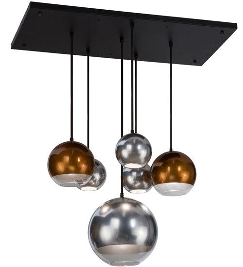 36"L Bola Metalica 6 Lt Pendant