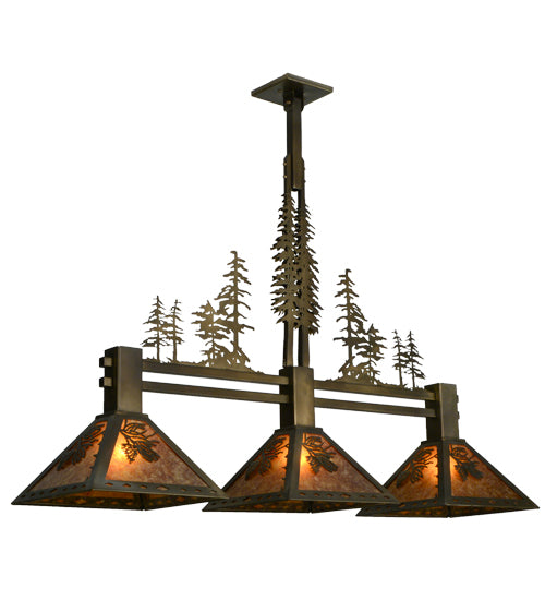 45" Long Tall Pines 3 Light Island Pendant