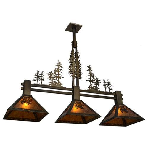 45" Long Tall Pines 3 Light Island Pendant