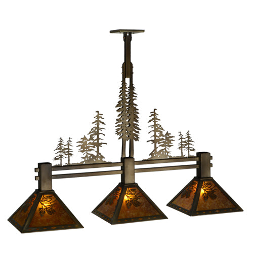 45" Long Tall Pines 3 Light Island Pendant