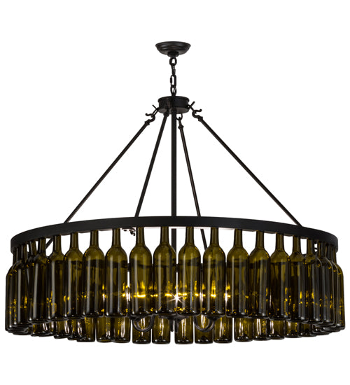 48"W Tuscan Vineyard Estate 44 Wine Bottle Chandelier