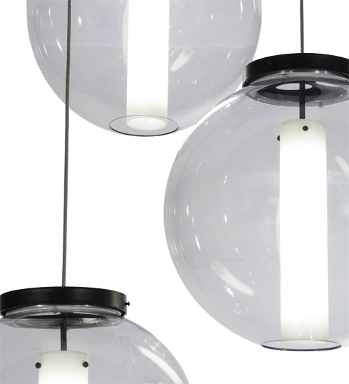 34"W Bola Cilindro 3 Lt Cascading Pendant