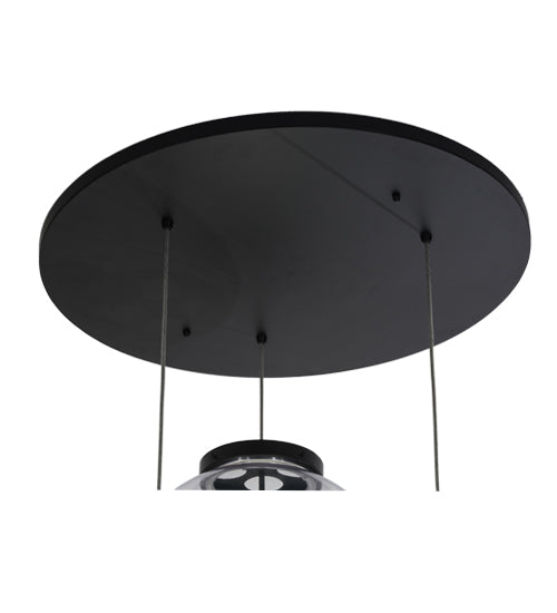 34"W Bola Cilindro 3 Lt Cascading Pendant