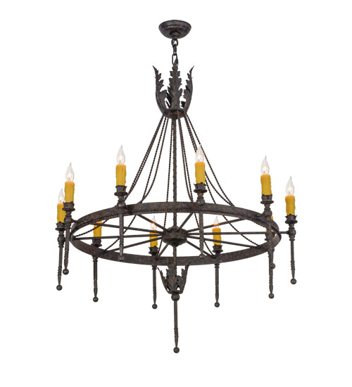 36"W Amaury 10 Lt Chandelier