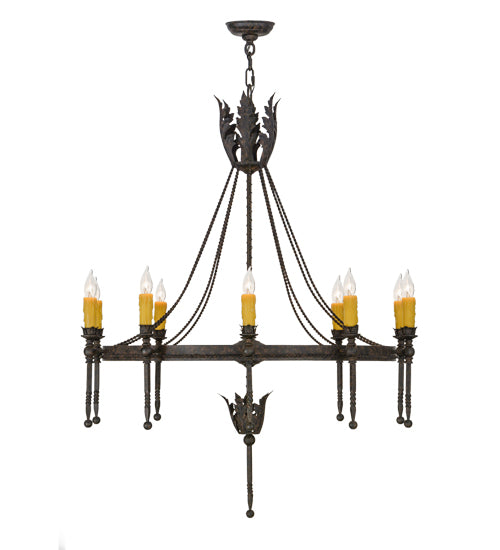 36"W Amaury 10 Lt Chandelier