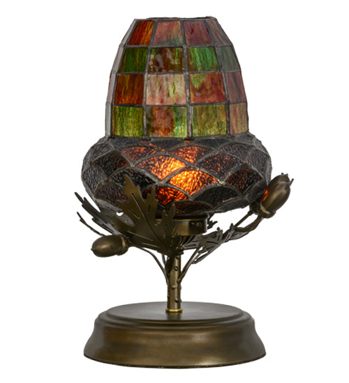 12"H Greenbriar Oak Mini Lamp