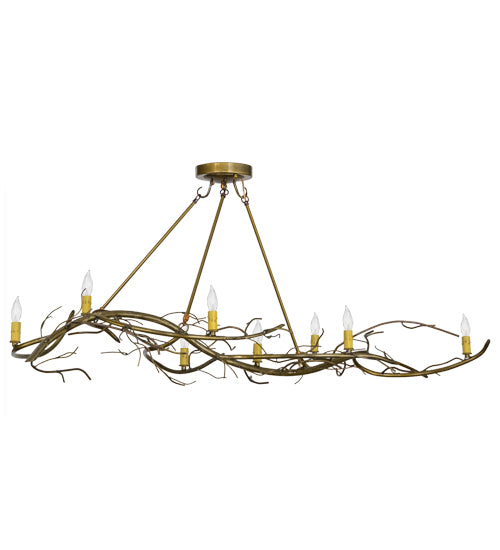 57"L Winter Solstice 8 Lt Oblong Chandelier