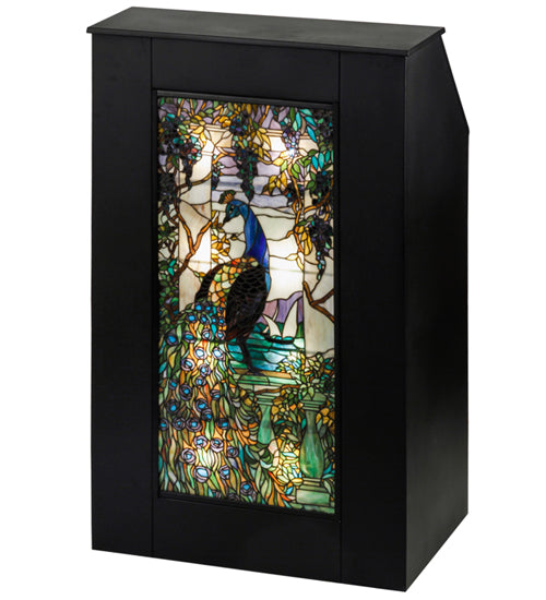 52" High Tiffany Peacock Wisteria Lighted Podium