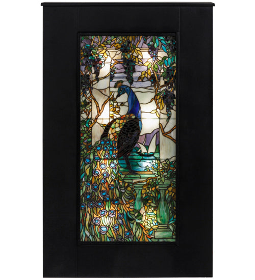 52" High Tiffany Peacock Wisteria Lighted Podium