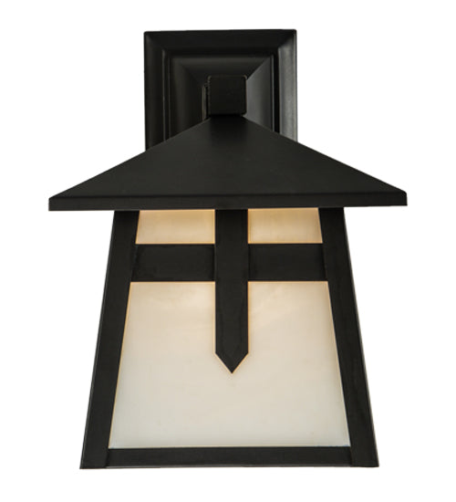 9"W Stillwater Cross Mission Solid Mount Wall Sconce