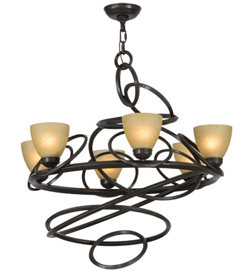 29" Wide Anneau 6 Light Chandelier