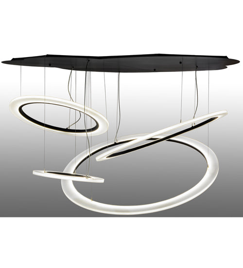 84" Wide Anillo Tilt 4 Ring LED Cascading Pendant