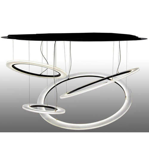 84" Wide Anillo Tilt 4 Ring LED Cascading Pendant