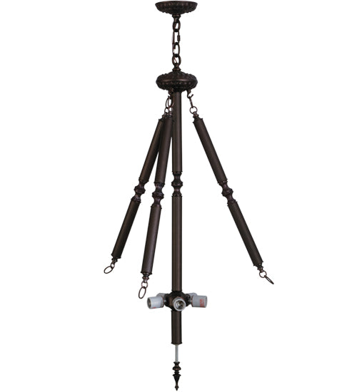 22"W Mahogany Bronze 5 Lt Inverted Pendant Hardware