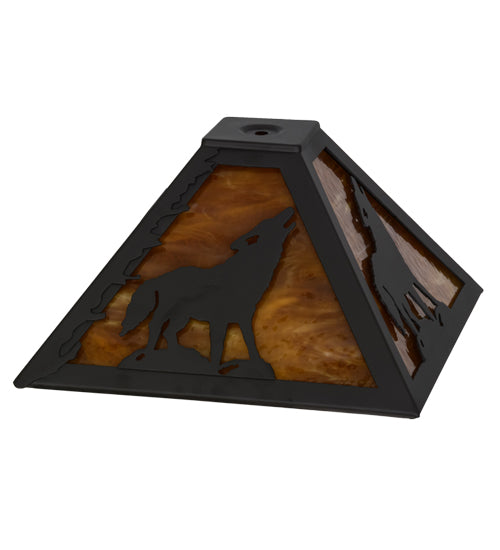 11.5"Sq Howling Wolf Shade