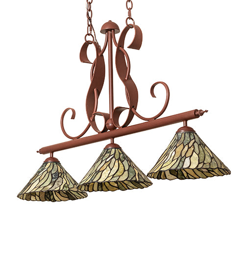 46"L Willow Jadestone 3 Lt Island Pendant