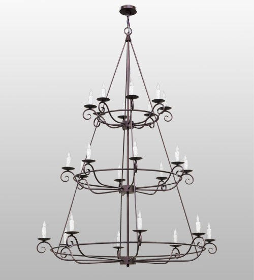 60"W Estrella 24 Lt Three Tier Chandelier