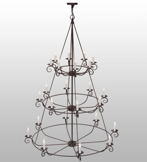 60"W Estrella 24 Lt Three Tier Chandelier