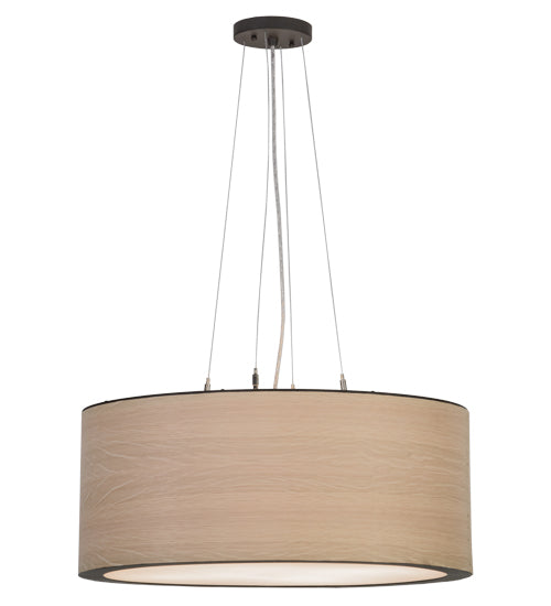 24"W Cilindro White Oak Veneer Pendant