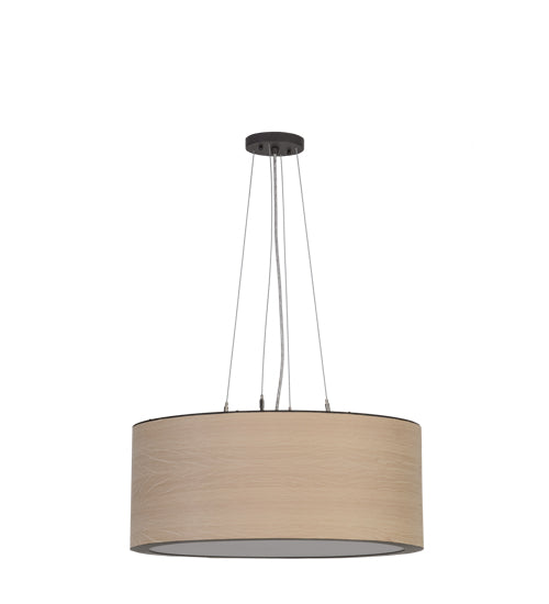 24"W Cilindro White Oak Veneer Pendant