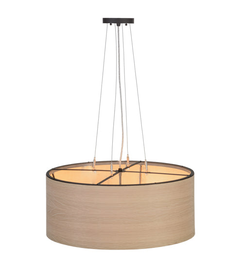 24"W Cilindro White Oak Veneer Pendant