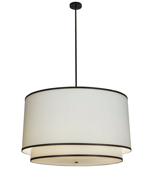 48"W Cilindro White 2 Tier Textrene Pendant