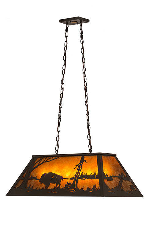 33"L Buffalo At Lake Oblong Pendant